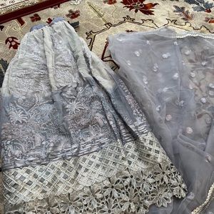 New 3 piece mush lehnga  purple Pakistani